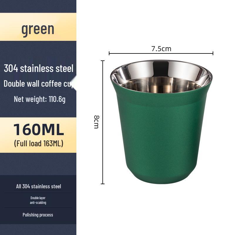 TikTok Edelstahl tragbare Espressotasse - Naturfarbe, kleines Volumen