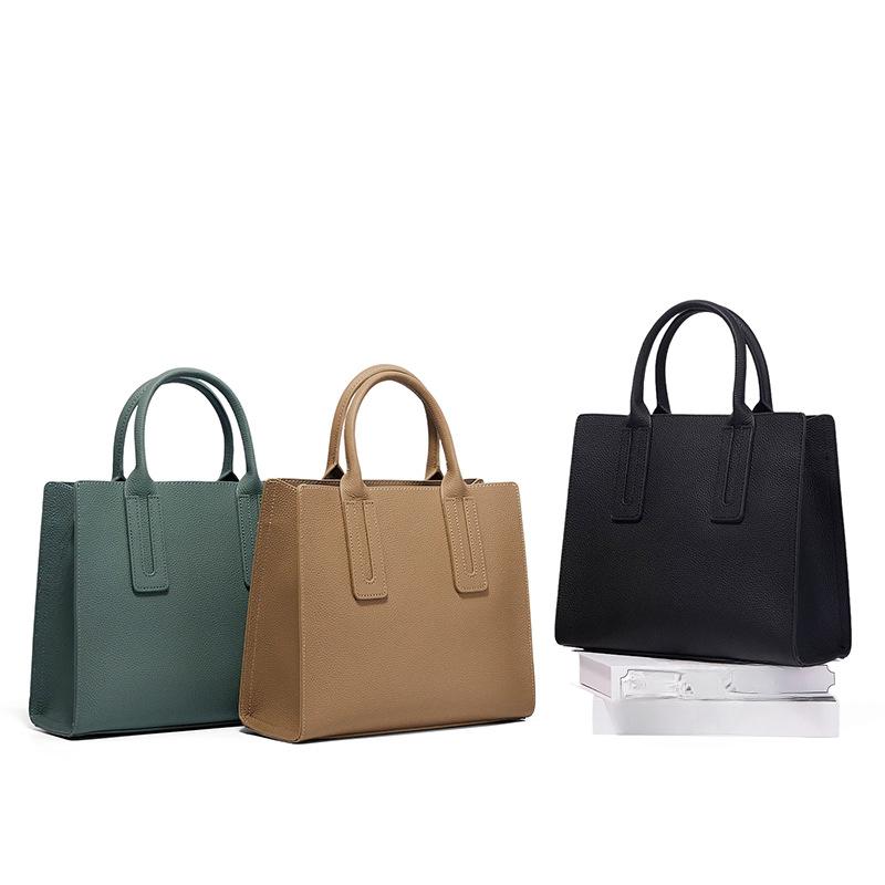 Genuine Leather Women's Bag Simple Handbag Commuting Fashion Bag Tote Crossbody Bag Single-shoulder Bag