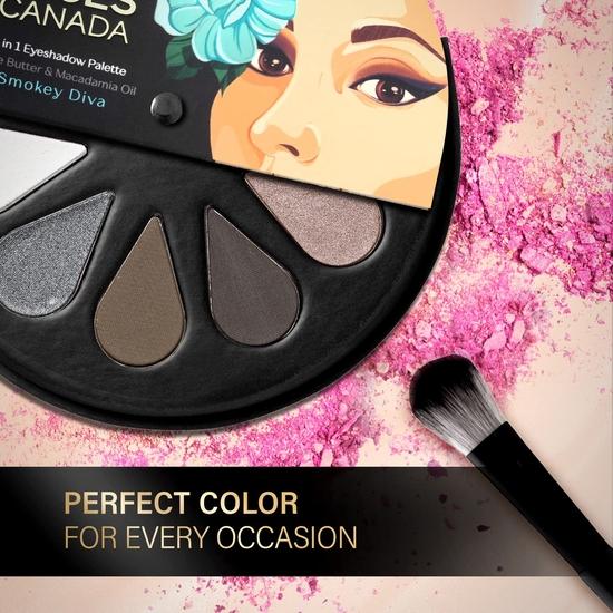 FACESCANADA 6 In 1 Eyeshadow Palette - Smokey Diva 03, 6g | Olive Butter & Macadamia Oil | Vibrant Colors | Highly Pigmented | Easily Blendable