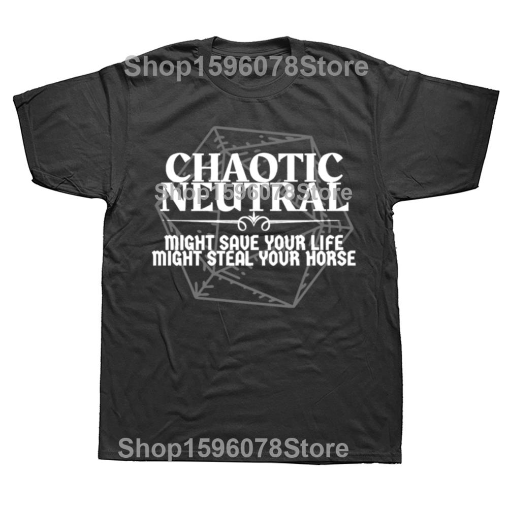 Funny Dungeons and Dragons Dungeon Master Chaotic Neutral T Shirts Short Sleeve Birthday Gifts Mens Clothing Oversized T Shirt