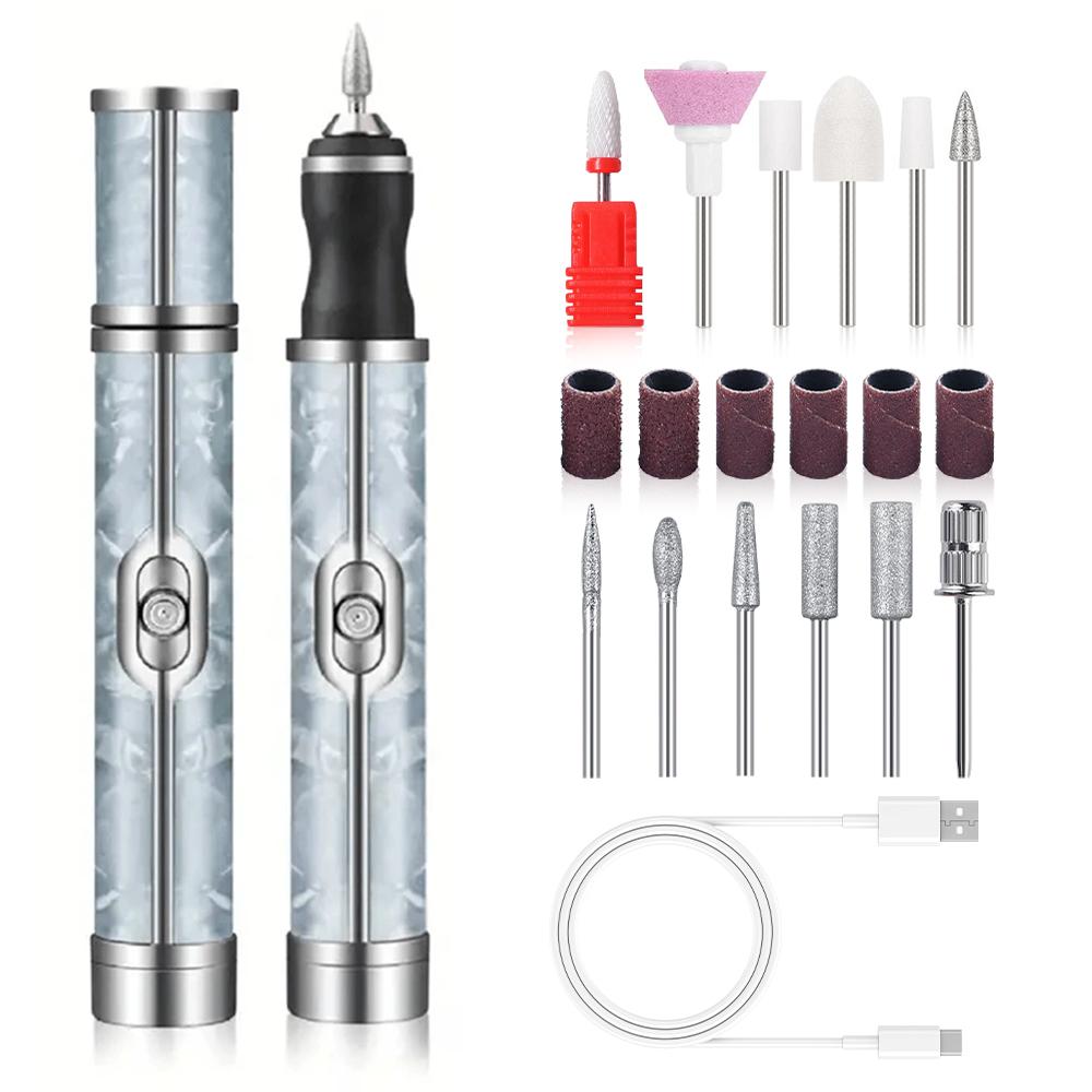 

YIKOOLIN Мини Портативная Пилка для Ногтей Электрический Набор для Пилок для Ногтей Портативный Полировщик Перезаряжаемый Маникюр Электрическая Пилка для Ногтей