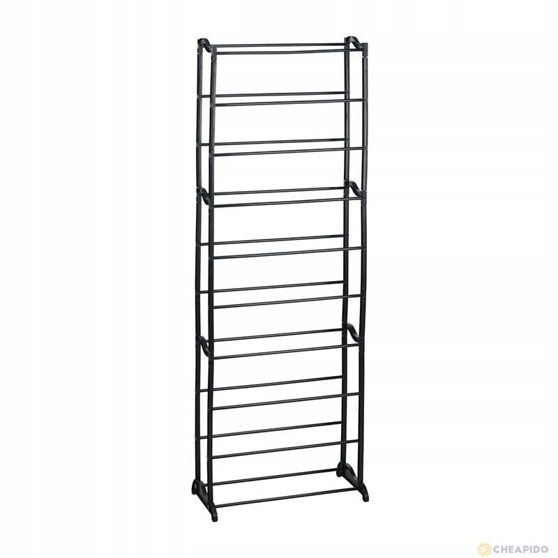 Tall black shoe shelf, 10 levels
