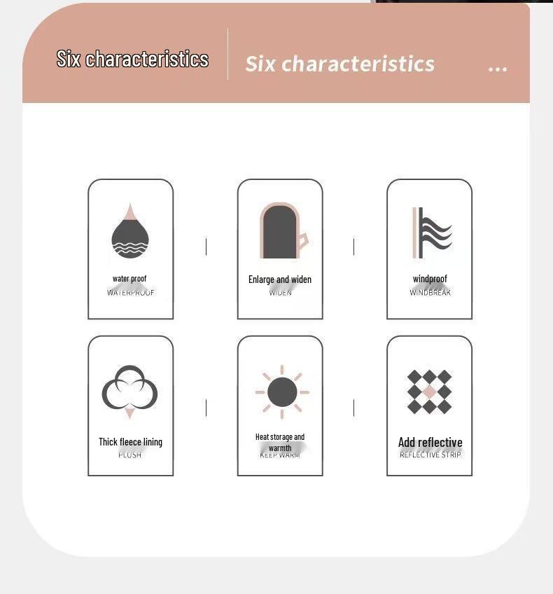 Windproof Fleece-Lined Scooter Gloves - Waterproof, Thickened Winter Motorcycle Handlebar Covers