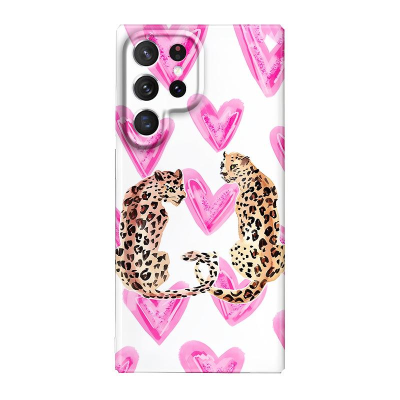 Spice Girl Wind Pink Love Cheetah S25ultra Phone Case Samsung 24 + Anti-Drop Galaxy All-Inclusive Case