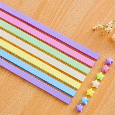 Niedliches, buntes Stern-Origami-Papier, einseitig bedruckter Stern-Papierstreifen, Bastelidee, Basteln, Scrapbooking, Geschenk für Kinder