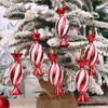 Holiday Candy Cane Tree Decoration Elegant Spirals Candy and Cane Christmas Tree Hanging Accessory for Holiday