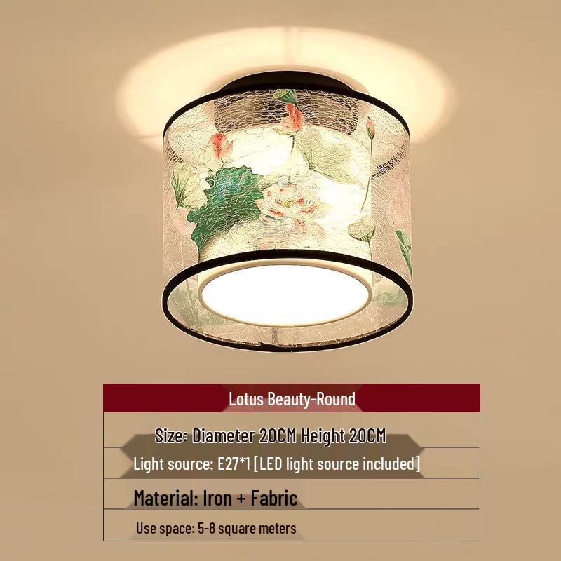 LED Ceiling Light for Balcony, Hallway, or Bedroom - New Chinese Style Small Pendant Light
