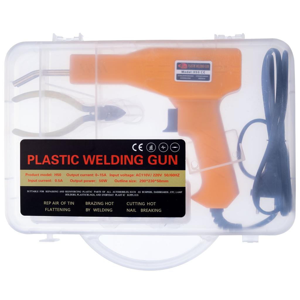 Rosfix Stacja Lutownicza Hot-Air 858D z Zszywaczem do Plastiku – Wysoka Moc 700W | Zestaw 3 Dysz | 200 Zszywek w Walizce