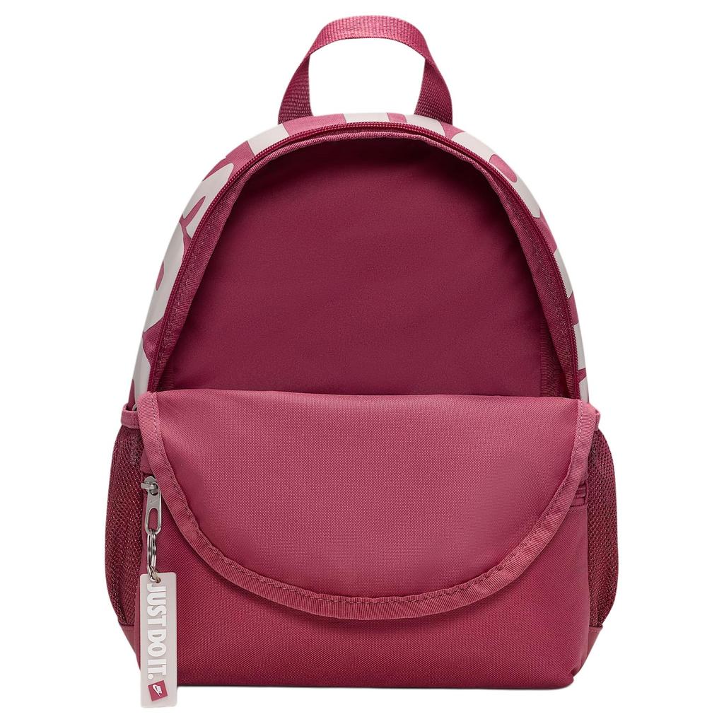 Nike Benassi JDI 11L Letter Print Sports Backpack Mini Kids backpack Beetroot White Purple DR6091-634