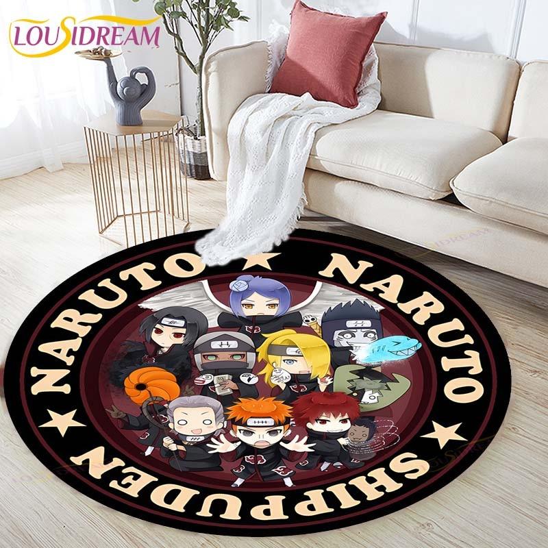 Cartoon Naruto Round Children Carpet Simplicity Animal Bunny Bee Pattern Children Flannel Carpet Baby Hand Print Carpet