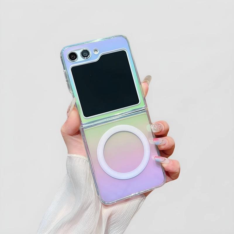 Colorful Magnetic Phone Case Suitable for Samsung Zfold7 6 Protective Case Simple S24ultra Solid Color S23 Anti Fall