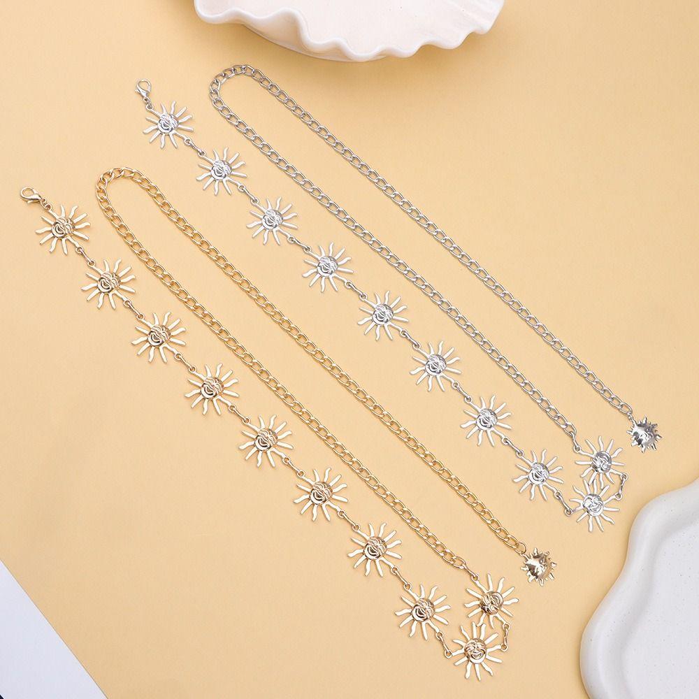 Vintage Punk Waist Chain Retro Alloy Waistband All-match Dress Cummerbands  For Women