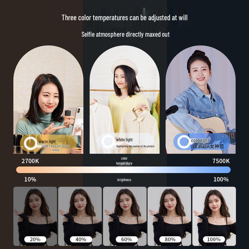 W60 Mini LED Selfie & Video Fill Light: Three Color Temperatures for Mobile Streaming & Photography