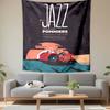 Jazz Sous Les Pommiers Tapestry Wall Hanging, French Jazz Poster, Wall Decor for Bedroom Living Room Dorm