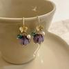 Purple Glazed Flower Ear Hooks: New 2023 Elegant & Versatile Sweet Temperament Stud Earrings.