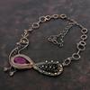Faceted Kashmir Ruby Necklace Copper Wire Wrapped Adjustable Chain Necklace Copper Wire Jewelry Peacock Necklace Gemstone Necklace For Gifts