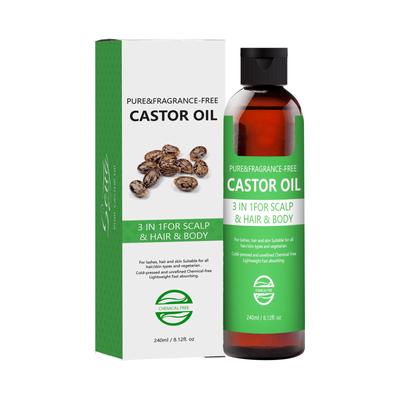 Castor Oil Hair Growth Promotes Hair Growth Making Hair Eyelashes And Eyebrows Thicker And Fuller. Skin Moisturizer And Hair CareStarter Kit 240ml