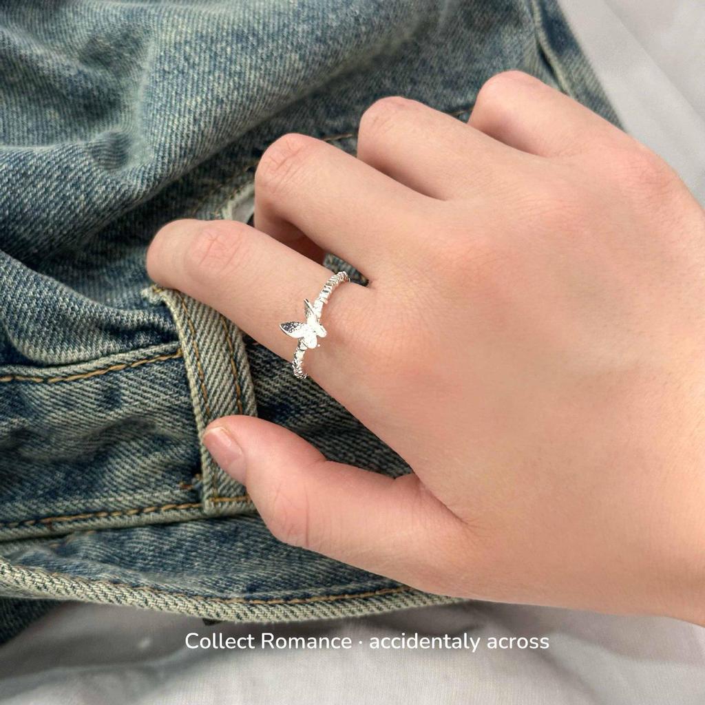 Mori-style Elegant Silver Butterfly Bracelet Ring: Unique, Versatile, and Fashionable Women's Jewelry