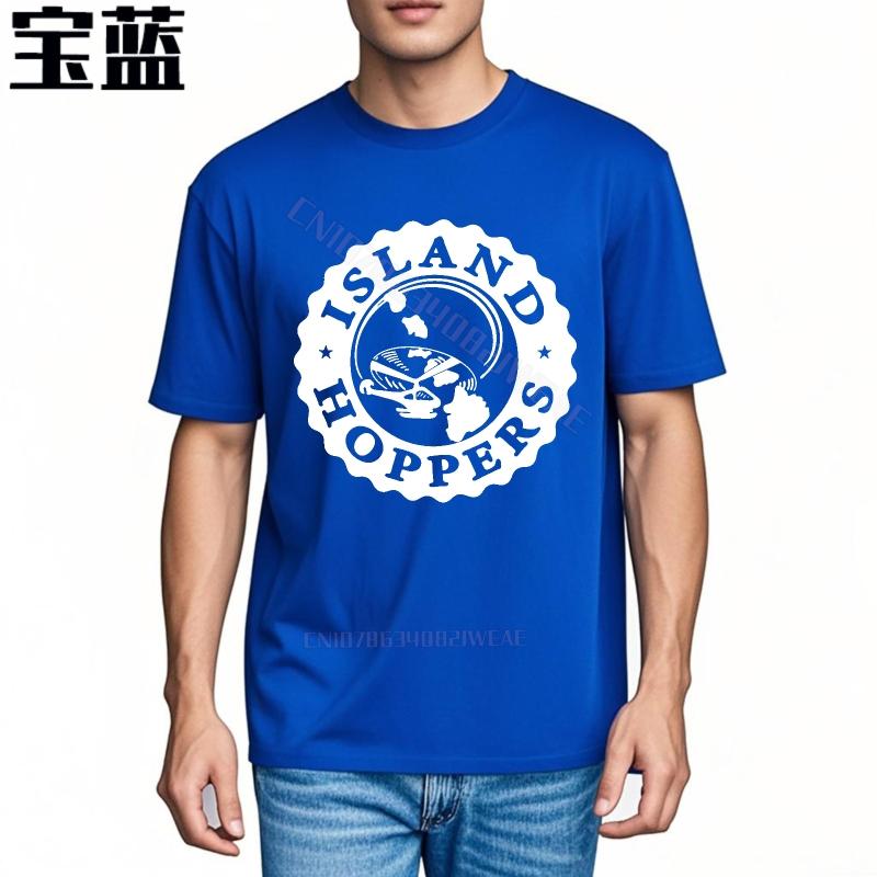 Teeshirt Adult Oversized Tshirt Island Hoppers Logo On Black Comfortable Big Size Tee Shirt Hiphop Vintage Tshirt Vintage