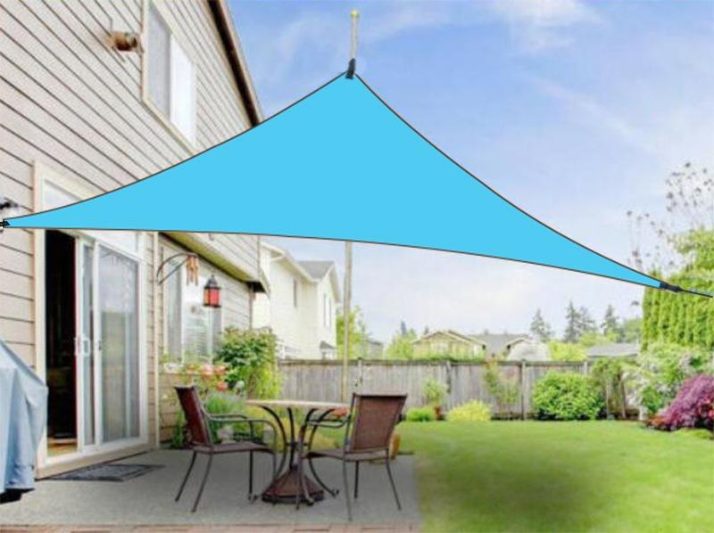 

3x3x3m 4x4x4m Sun Shade Sail Triangle UV Block Canopy for Patio Poolside Garden Waterproof and Breathable Outdoor Shade Bar Party Decoration Tent 3*3*3M небесно-голубой