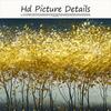 Abstract Gold Foil Leaf Trees Canvas Painting Modern Home Decoration Large Wall Art Pictures Posters and Prints for Living Room