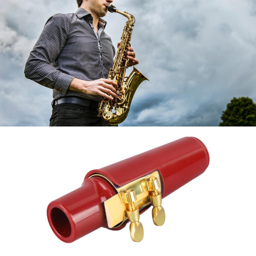 Alto Saxophone Mouthpiece Kit: Metal Ligature, 2.5 Reed, Cushion, Plastic Cap, Various Accessories, Compact and Portable, Gift (Red)