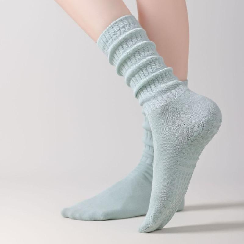 Womens Long Crew  Non Slip Yoga Socks For Dance Pilates Trendy Slouch For Outdoor Sports