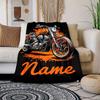 Personalized Motorcycle Blanket Name Bike Art Soft Fleece Throw Gift Home Decor Biker Theme