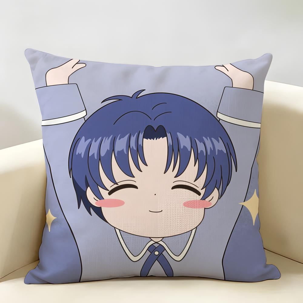 Anime CCardcaptor SSakura Cushion Cover Natural Linen Organic Fabric DoubleSided Printing Room Sofa Decor Pillow Case