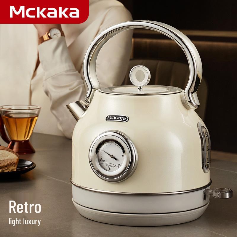 

Электрический чайник Mckaka Retro 1,7 л, высококачественный, из нержавеющей стали 304, для дома и B&B