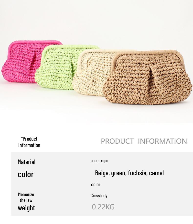 2024 Sommer Damen Vielseitige Stroh Gewebte Handtasche - Lässige Strandurlaub Schulter Crossbody Tasche