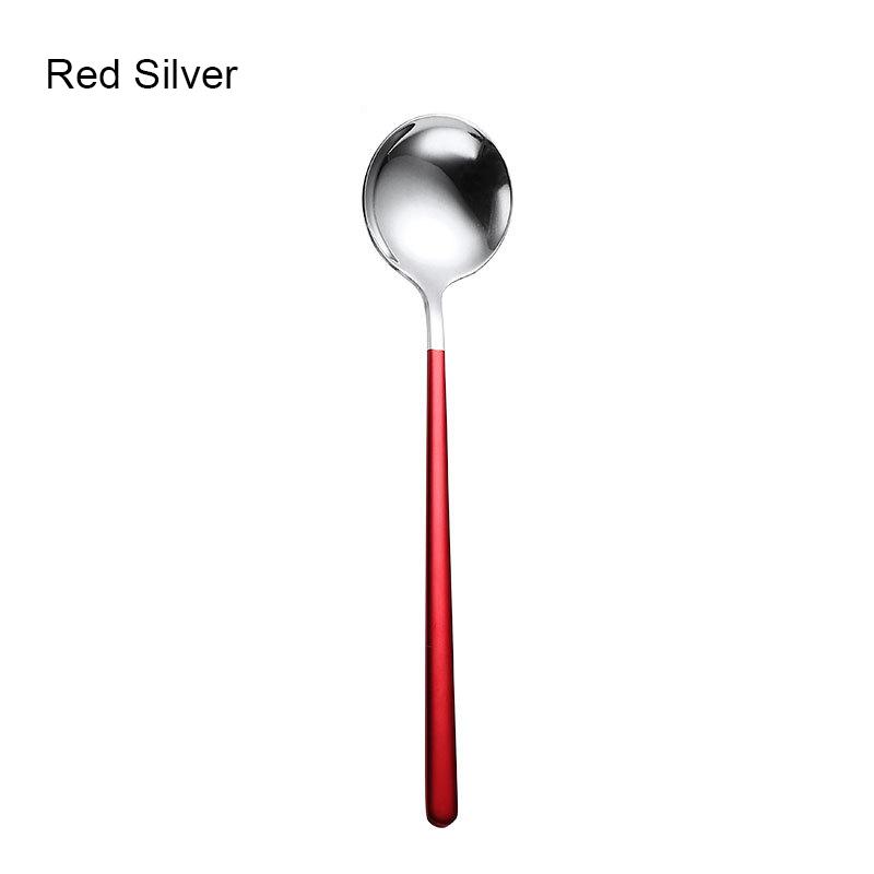 Korean Spoon Stainless Steel Exquisite Long Handle Spoon Soup Kitchenware Dessert Spoon Kitchen Tableware Akcesoria Kuchenne
