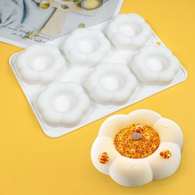 Mousse Cake Mold Food Grade BPA Free Heat-Resistant Dishwasher 6-Cavity DIY Fondant Chocolate Mold for Baking and Dessert Making