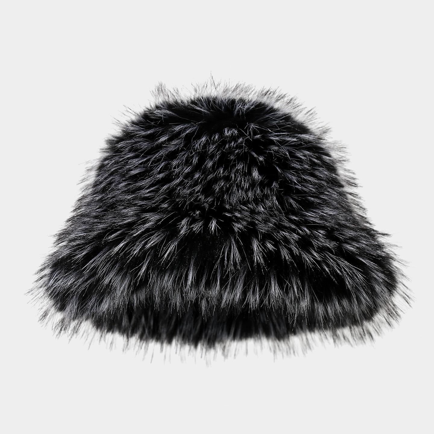 

Plush Fisherman Hat, Winter Warm Bucket Hat With Soft Pile Lining For Cold Weather Free size чёрный