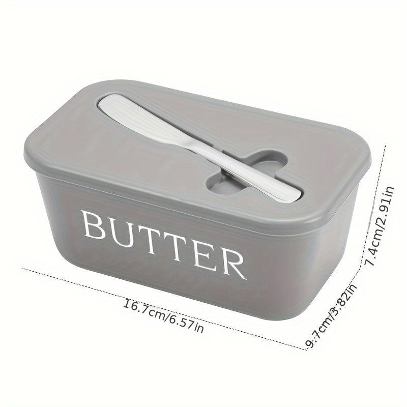 Large Capacity Food-Grade Plastic Butter Storage Box with Knife, Modern Cheese Container for Fridge