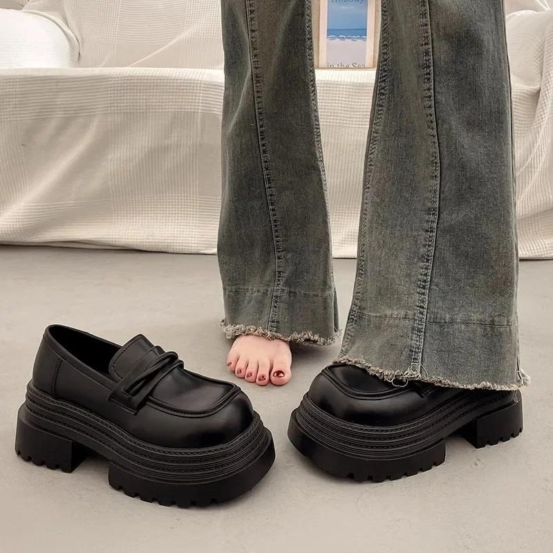 Fashion 2025 Brand Shoes Female Slip-on Women's High Heels Fashion Round Toe Office and Career Hot Sale Best Seller Platform Heels