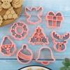 Charming Christmas Baking Accessories Christmas Cookie Stamps Christmas Cookie Cutter Set with 3d Mini for Baking for Holiday