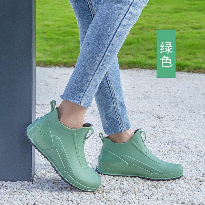 Water shoes low-top rain shoes women's tide short tube shallow mouth girls rain boots spring and autumn fishing rubber shoes