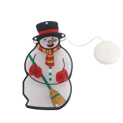 Christmas Lighted Decoration Snowman LED Window Hanging Lamp with Suction Cup for Scene Layout