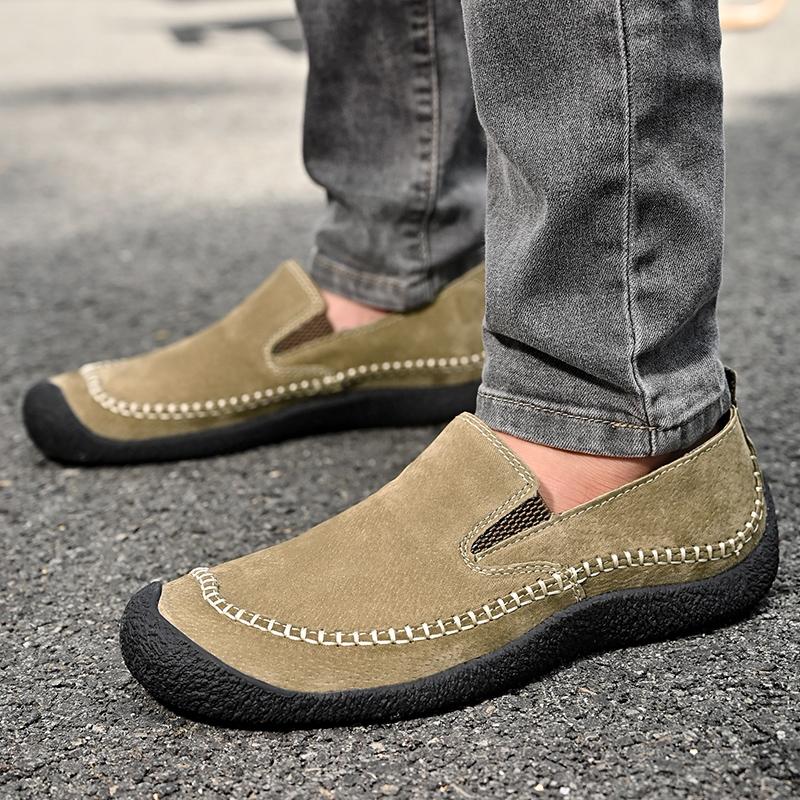 Fashion Mens Casual Shoes Sneakers Fashion Suede  Loafers Comfortable Flat Driving Shoes Zapatos De Hombre Large Size Men outdoor  Shoes