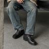 Black casual men's leather shoes Trendy minimalist versatile style Leisure Outdoor Street youth New quality shoes