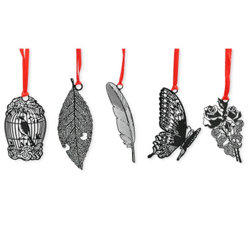 DIY Cute Black Hollow Metal Bookmark Document Book Mark