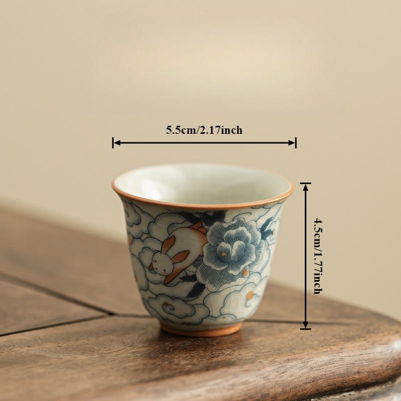 

Cloud Rabbit Teacups Aesthetic Ingot Tea Making Chinese Kung Fu Teaware Accessories Craft Small Tasting Household Tea Ceremony