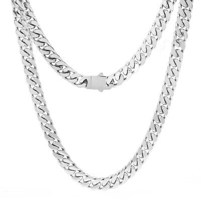 Halskette aus Edelstahl mit Miami Cuban Gliederkette für Herren - Hip Hop Schmuck