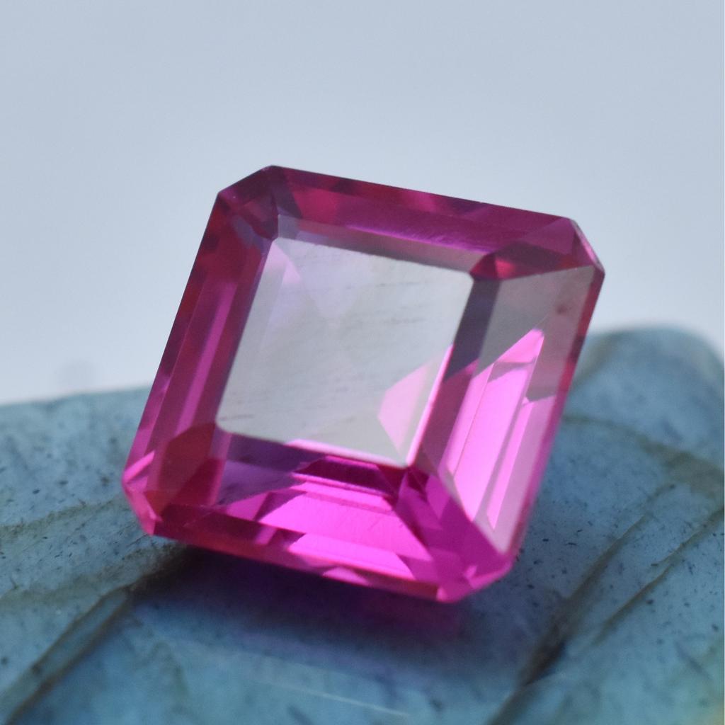 Pink Natural 10.35 Ct Square Cut Ring Size CERTIFIED Ruby Loose Gemstone