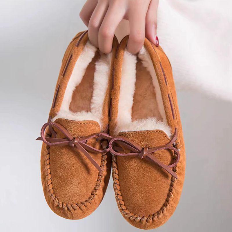 Women's Washable, Non-Fading, Fleece-Lined, Non-Slip Flat Shoes for Autumn & Winter