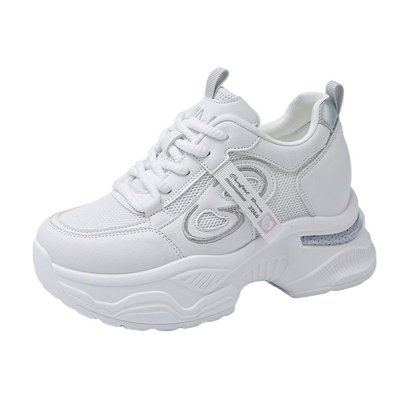 Inner Height Increase Dad Shoes Women 2025 Spring New Korean Version Versatile Sports Shoes Female Students Ins White Shoes Women