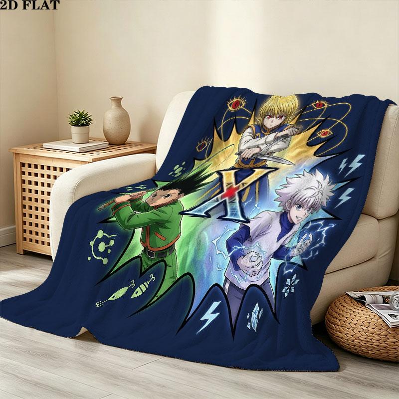 1PC Hunter X Hunter Patterned Flannel Blanket Suitable For All Seasons For Home Decor Warmth And Comfort Gifts Holiday Present