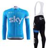 Thermal Fleece Cycling Set Long Sleeve Jersey Bib Pants Road Bike Winter Ride