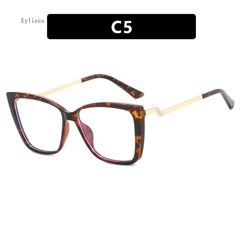 

Women Fashion Eyewear Trending Unisex Spectacle Glasses Optical Eyeglasse Frames Metal Bending Leg Blue Light Block Glasses